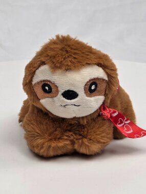 Small Brown Plush Sloth Stuffed Animal 4"